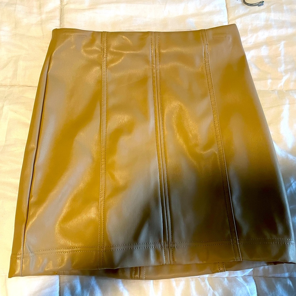 Faux leather tan skirt, Tinseltown brand never worn